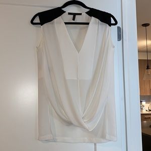 BCBG Black and White Sleeveless Top Small